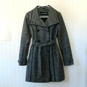 Guess Women's Coat Double Breasted Tweed Jacket Trench Pea Coat Size XSmall